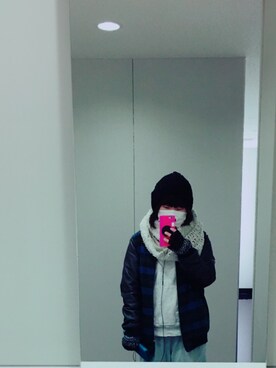 「Honeys（ハニーズ）のアイテム（スタジャン）」を使った、NoMさん（レディース・153cm）の冬コーディネート