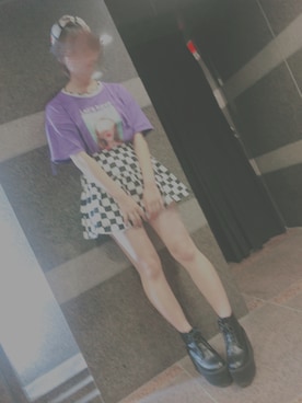 「Romantic Standard（ロマンティックスタンダード）のアイテム（Tシャツ/カットソー、パープル系）」を使った、さいさん（レディース・165cm）の秋コーディネート