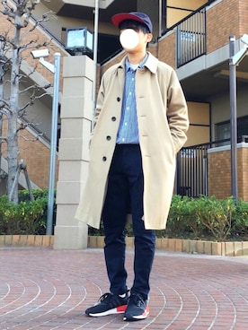 「アイテム（ステンカラーコート）」を使った、SHOTA / しょうたさん（メンズ・165cm・10代）の冬コーディネート
