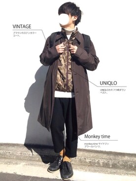 「MONKEY TIME（モンキータイム）のアイテム（その他パンツ）」を使った、SHOTA / しょうたさん（メンズ・165cm）の冬コーディネート