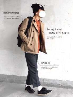 「NANO universe（ナノユニバース）のアイテム（ジャケット/アウター）」を使った、SHOTA / しょうたさん（メンズ・165cm）の冬コーディネート