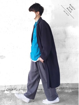 「HARE（ハレ）のアイテム（チェスターコート）」を使った、SHOTA / しょうたさん（メンズ・165cm）の春コーディネート