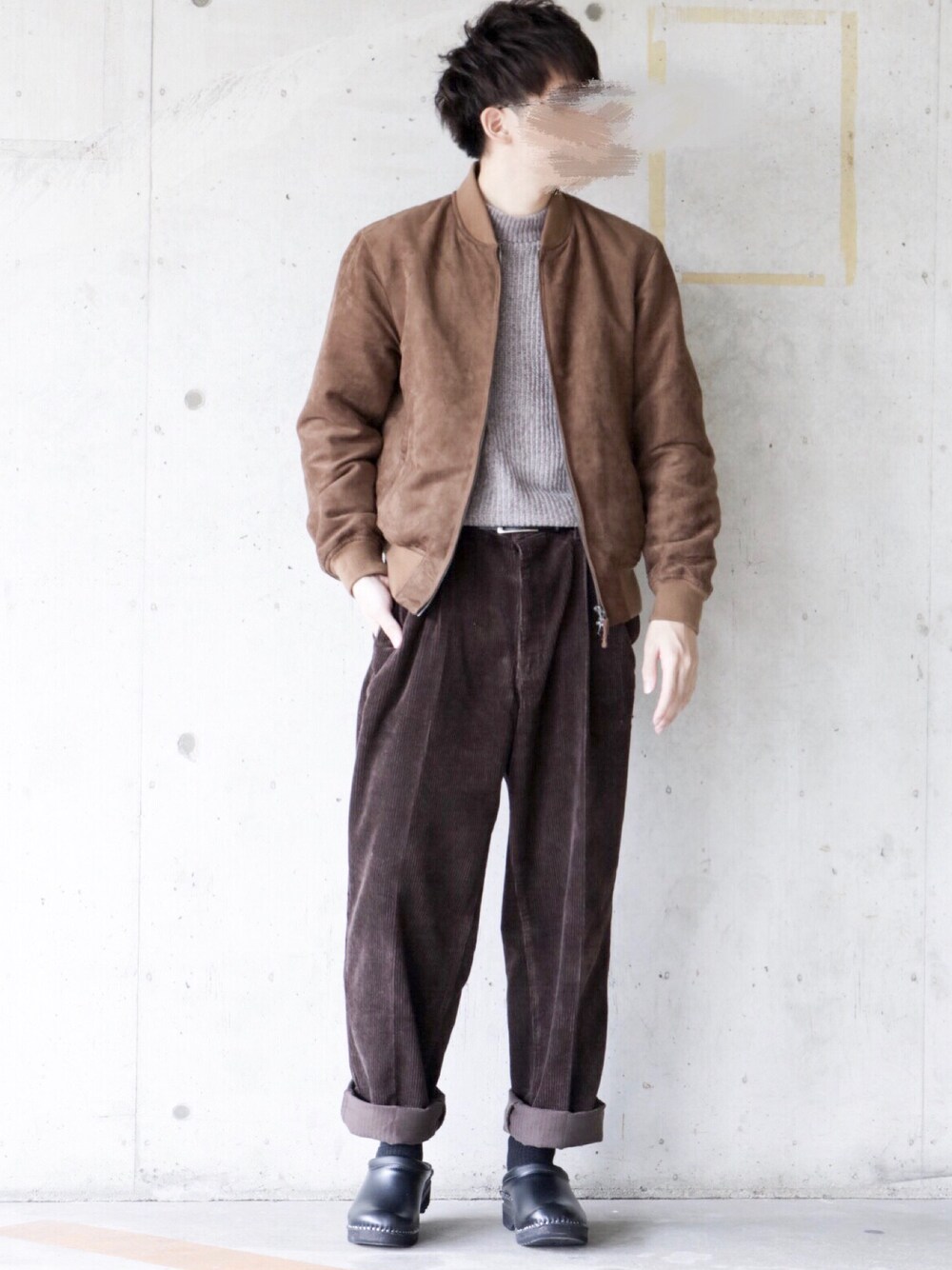 「古着、プチプラ、UNIQLO、GU、MA-1、コーデュロイ、ベロア、革靴、ニット、モックネック」｜「DUFAのアイテム（腕時計、ブラック系）」を使った、SHOTA / しょうたさん（メンズ・165cm）の秋コーディネートの1枚目の写真