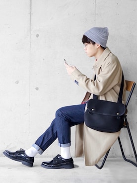 「JOURNAL STANDARD relume（ジャーナルスタンダード　レリューム）のアイテム（ステンカラーコート）」を使った、SHOTA / しょうたさん（メンズ・165cm）の秋コーディネート