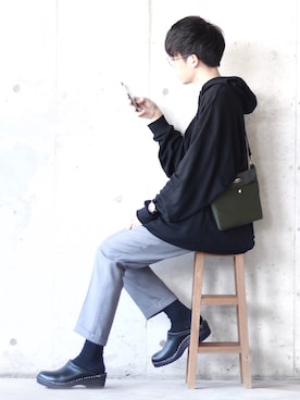 「アイテム（クラッチバッグ）」を使った、SHOTA / しょうたさん（メンズ・165cm）の春コーディネート