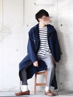 「フードコート」｜「アイテム（スラックス）」を使った、SHOTA / しょうたさん（メンズ・165cm）の春コーディネート