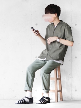 「FOSSIL（フォッシル）のアイテム（アナログ腕時計）」を使った、SHOTA / しょうたさん（メンズ・165cm）の夏コーディネート