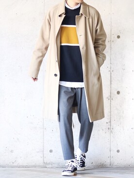 「JOURNAL STANDARD relume（ジャーナルスタンダード　レリューム）のアイテム（ステンカラーコート）」を使った、SHOTA / しょうたさん（メンズ・165cm）の秋コーディネート