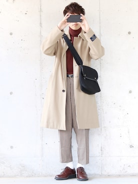 「JOURNAL STANDARD relume（ジャーナルスタンダード　レリューム）のアイテム（ステンカラーコート）」を使った、SHOTA / しょうたさん（メンズ・165cm）の秋コーディネート