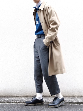 「JOURNAL STANDARD relume（ジャーナルスタンダード　レリューム）のアイテム（ステンカラーコート）」を使った、SHOTA / しょうたさん（メンズ・165cm）の秋コーディネート