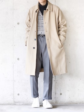 「JOURNAL STANDARD relume（ジャーナルスタンダード　レリューム）のアイテム（ステンカラーコート）」を使った、SHOTA / しょうたさん（メンズ・165cm）の冬コーディネート