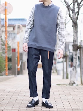 「B:MING by BEAMS（ビーミングバイビームス）のビーミング by ビームス / ビッグカノコ クルーネック ベスト（ベスト）」を使った、SHOTA / しょうたさん（メンズ・165cm）の春コーディネート