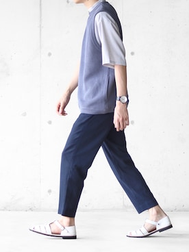 「B:MING by BEAMS（ビーミングバイビームス）のビーミング by ビームス / ビッグカノコ クルーネック ベスト（ベスト）」を使った、SHOTA / しょうたさん（メンズ・165cm）の夏コーディネート