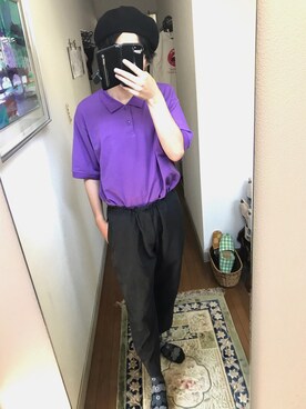 tsubasa yamanoさんの「脇スリット入り半袖ポロシャツ」を使ったコーディネート