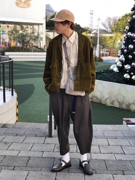 「my beautiful landlet（マイビューティフルランドレット）のアイテム（パンツ）」を使った、tsubasa yamanoさん（メンズ・173cm）の冬コーディネート
