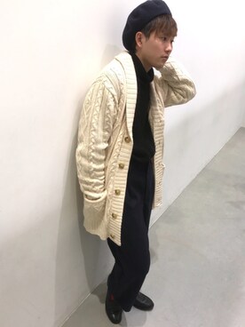 「koe（コエ）のアイテム（ハンチング/ベレー帽）」を使った、tsubasa yamanoさん（メンズ・173cm）の冬コーディネート