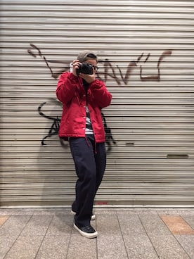 「SCHOTT」｜「アイテム（ナイロンジャケット）」を使った、kawakamiさん（メンズ・171cm）の秋コーディネート