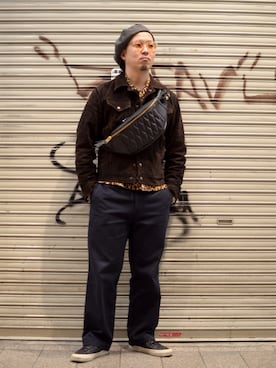 「schott（ショット）のアイテム（バッグ）」を使った、kawakamiさん（メンズ・171cm）の冬コーディネート