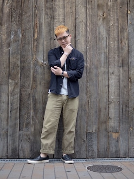 「schott（ショット）のSchott/ショット/ARMY FATIGUE PANTS/アーミー ファティーグ パンツ（その他パンツ）」を使った、kawakamiさん（メンズ・171cm）の夏コーディネート