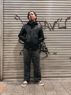 「秋」｜「アイテム（ライダースジャケット）」を使った、kawakamiさん（メンズ・171cm）の秋コーディネート
