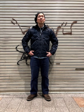 「SCHOTT」｜「アイテム（ミリタリージャケット）」を使った、kawakamiさん（メンズ・171cm）の秋コーディネート