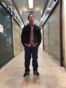 「SCHOTT」｜「アイテム（ニットキャップ/ビーニー）」を使った、kawakamiさん（メンズ・171cm）の冬コーディネート