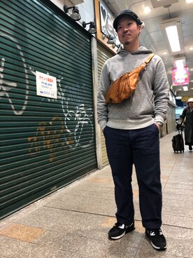「schott（ショット）のアイテム（その他パンツ）」を使った、kawakamiさん（メンズ・171cm）の春コーディネート