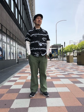 「柄シャツ」｜kawakamiさん（メンズ・171cm）の春コーディネート