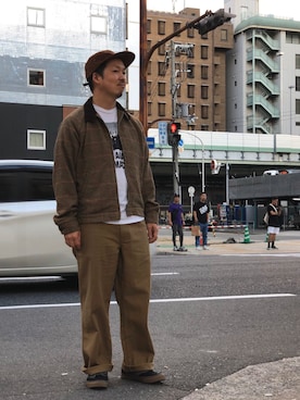 「スタッフセンバツ」｜「アイテム（ブルゾン）」を使った、kawakamiさん（メンズ・171cm）の秋コーディネート