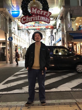 「SCHOTT」｜「アイテム（スウェット）」を使った、kawakamiさん（メンズ・171cm）の秋コーディネート