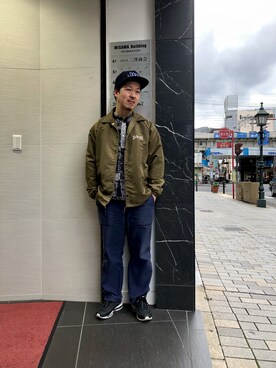 「schott（ショット）のアイテム（ブルゾン）」を使った、kawakamiさん（メンズ・171cm）の冬コーディネート