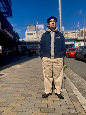 「schott kobe」｜「アイテム（ジャケット/アウター）」を使った、kawakamiさん（メンズ・171cm）の春コーディネート