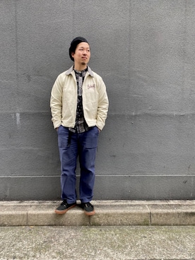 「schott（ショット）のアイテム（ブルゾン）」を使った、kawakamiさん（メンズ・171cm）の春コーディネート
