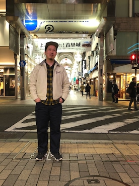 「ワーク」｜「アイテム（ブルゾン）」を使った、kawakamiさん（メンズ・171cm）の春コーディネート