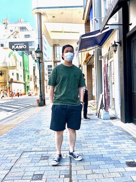 「SCHOTT」｜「アイテム（キャップ）」を使った、kawakamiさん（メンズ・171cm）の春コーディネート