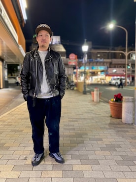 「schott kobe」｜「アイテム（ジャケット/アウター）」を使った、kawakamiさん（メンズ・171cm）の冬コーディネート