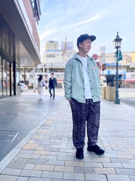「SCHOTT」｜「アイテム（ナイロンジャケット）」を使った、kawakamiさん（メンズ・171cm）の春コーディネート