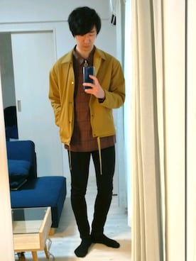 「LIDNM（リドム）のアイテム（ナイロンジャケット）」を使った、ryoryさん（メンズ・180cm）の秋コーディネート