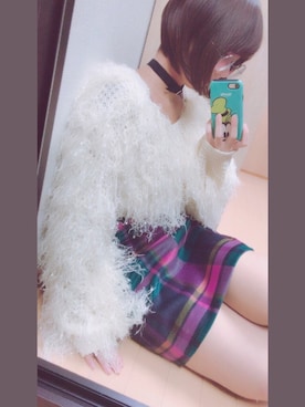 「タータンチェック」｜かほさんさん（レディース・165cm）の冬コーディネート