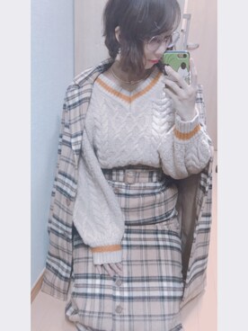 「one after another NICE CLAUP（ワンアフターアナザーナイスクラップ）のアイテム（チェスターコート）」を使った、かほさんさん（レディース・165cm）の秋コーディネート