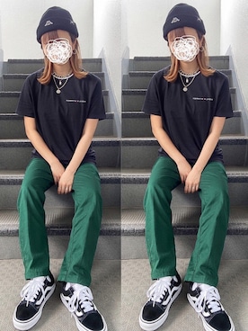 「Kappa（カッパ）のアイテム（帽子）」を使った、enna_028さん（レディース・158cm）の春コーディネート