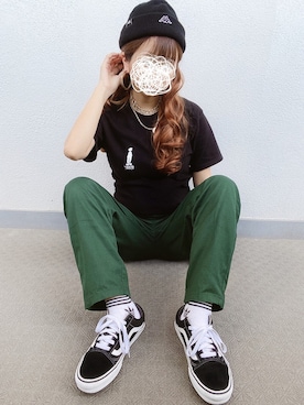 「Kappa（カッパ）のアイテム（帽子）」を使った、enna_028さん（レディース・158cm）の夏コーディネート