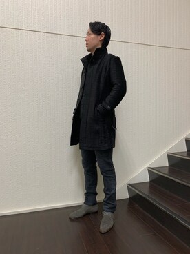 「アイテム（ドレスシューズ、グレー系）」を使った、ochiさん（メンズ・178cm）の秋コーディネート