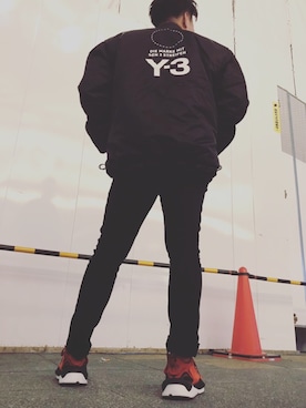 「Y-3（ワイスリー）のアイテム（ダウンジャケット/コート）」を使った、ビバリーさん（メンズ・170cm）の冬コーディネート