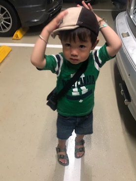 「roots（ルーツ）のアイテム（トップス）」を使った、⭐️Mimi&TiTi⭐️蜜踢姐弟⭐️さん（キッズ・90cm）の夏コーディネート