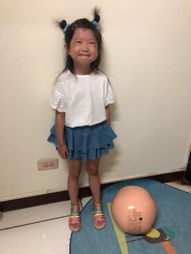 「no brand（ノーブランド）のアイテム（サンダル）」を使った、⭐️Mimi&TiTi⭐️蜜踢姐弟⭐️さん（キッズ・100cm）の夏コーディネート