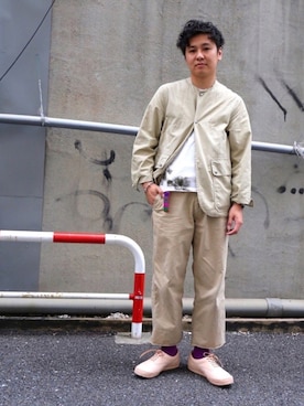 「MASTER&Co（マスターアンドコー）のアイテム（パンツ）」を使った、ウェイン KIYOSATOさん（メンズ・175cm）の春コーディネート