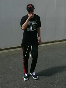 「PLEASURES（プレジャー）のアイテム（帽子）」を使った、ばーたっくさん（メンズ・176cm）の夏コーディネート