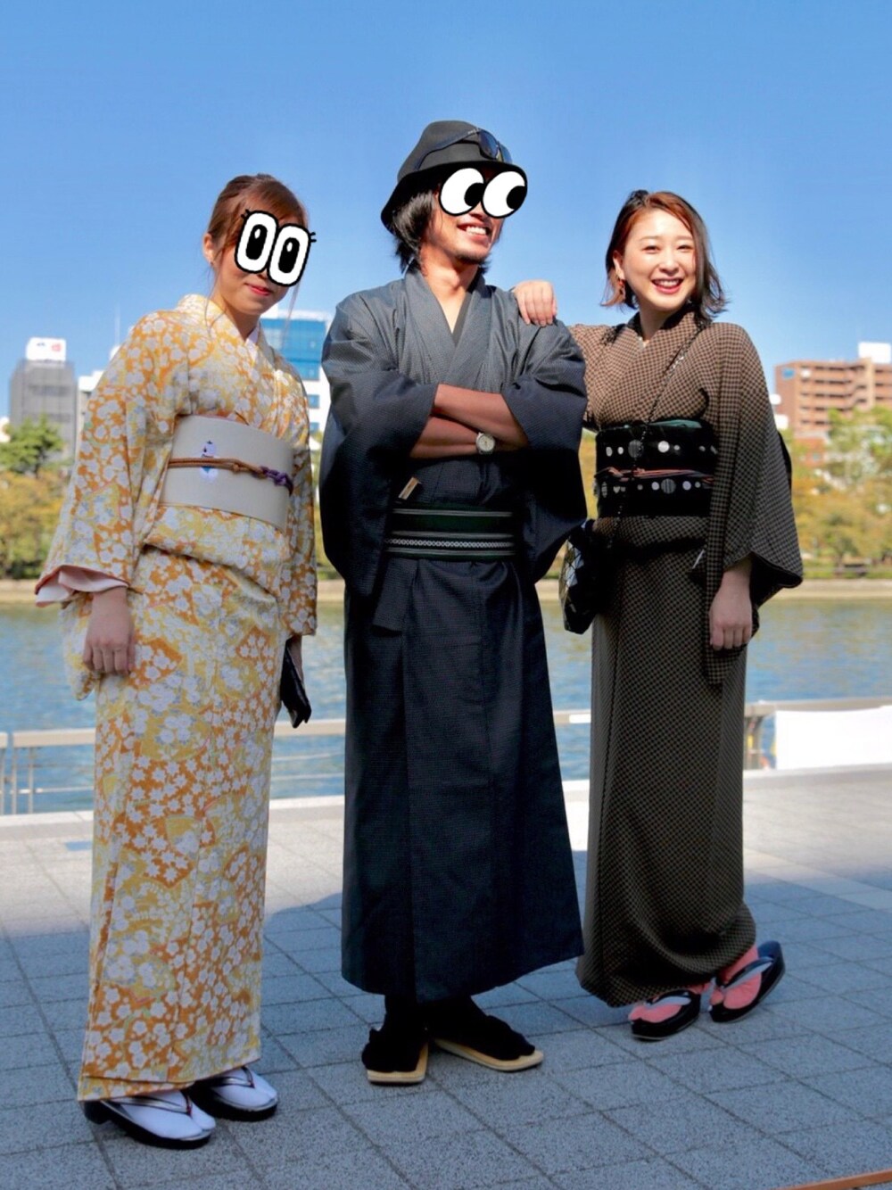 「いつぞやのコーデ、格子柄、着物、kimono、足袋、BAO BAO ISSEY MIYAKE、バオバオ、中之島、モダン」｜「BAO BAO ISSEY MIYAKEのBao Bao Issey Miyake - プリズム 斜めがけバッグ - women - PVC - ワンサイズ（ショルダーバッグ、ブラック系）」を使った、yukaLeeさん（レディース・164cm）の冬コーディネートの1枚目の写真