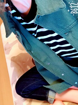 「コーデ記録」｜「アイテム（デニムジャケット）」を使った、おはる🤡さん（レディース・165cm）の春コーディネート